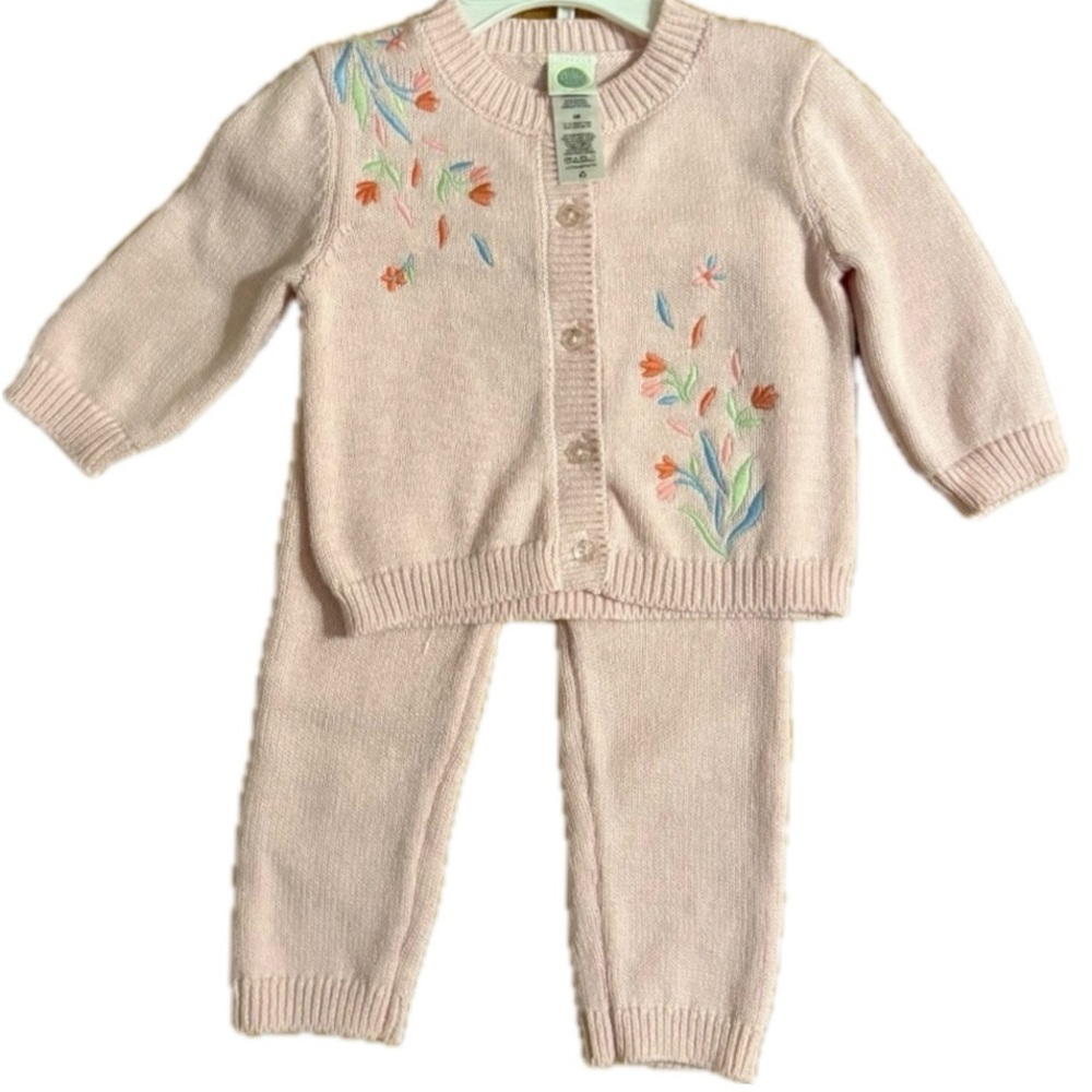 Little Me Baby Girl 2 Piece Pink Sweater Outfit
